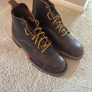 Origin USA Men's Brown Leather Boots—Made in Maine